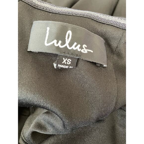 Lulus Lots of Love Black Strapless Midi Dress ruffle pockets solid sexy Sz XS - Picture 6 of 7